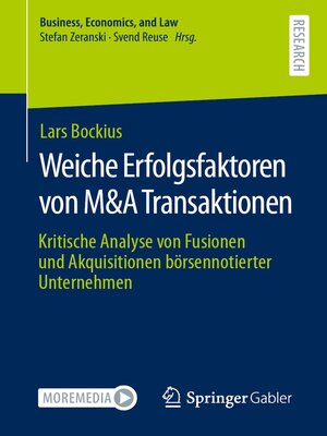 cover image of Weiche Erfolgsfaktoren von M&A Transaktionen